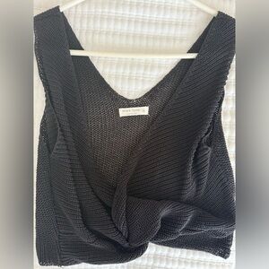 Black Knit Sleeveless Top